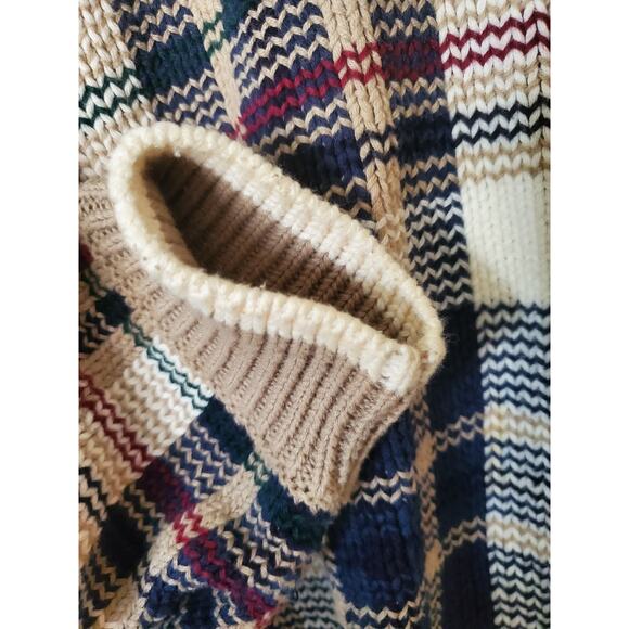 VTG 90s Cotton Traders Knit Mens Size M Multicolor Stripes Grandpa Cosby Sweater - Picture 7 of 12